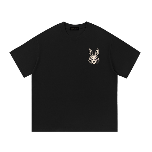 House of Lay Usque Ad Finem Rabbit Tee in black, front product view