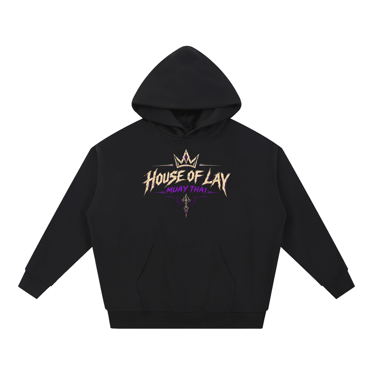Discipline Heavyweight Hoodie — Black / Royal Purple